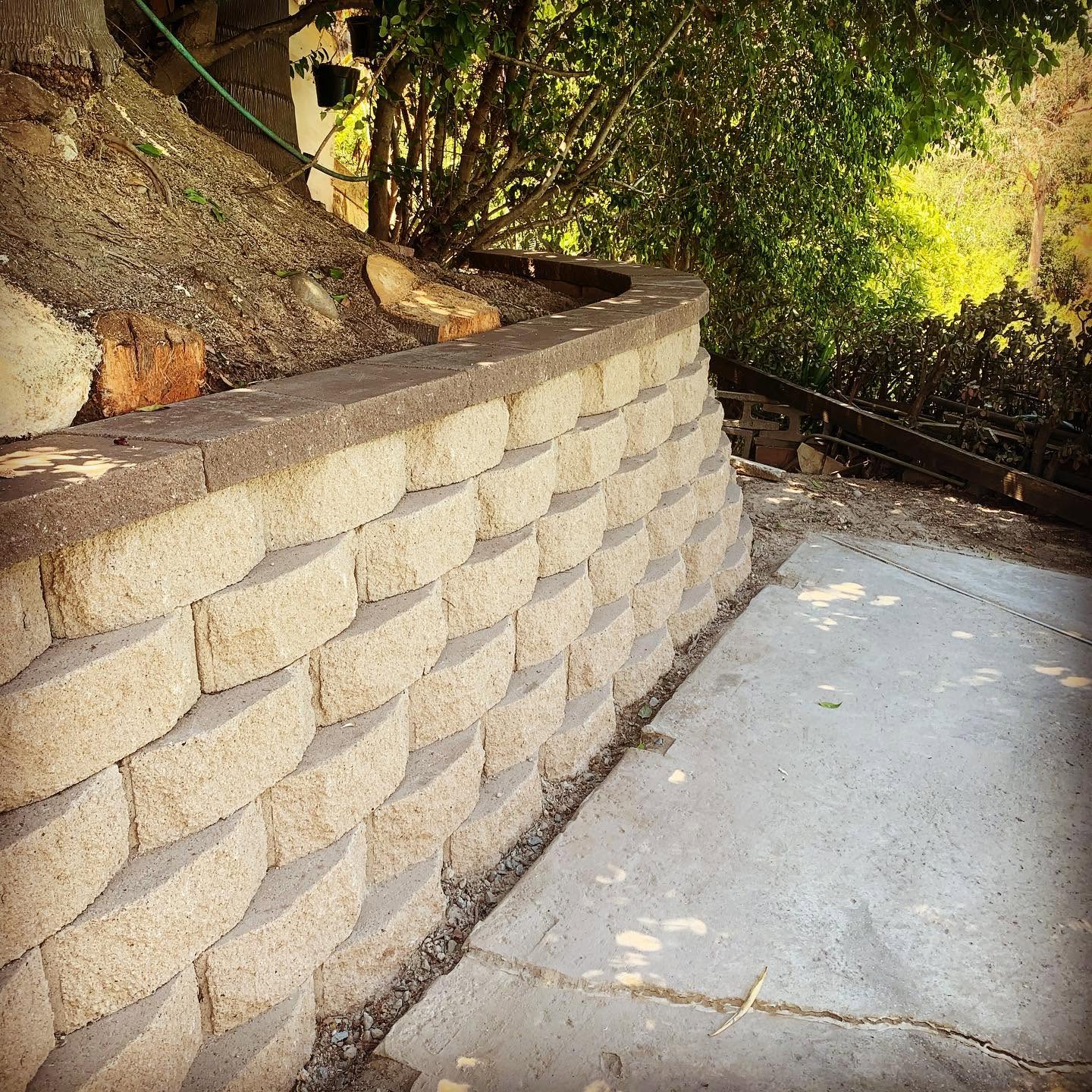 Retaining wall construction project in San Diego